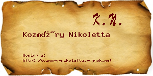 Kozmáry Nikoletta névjegykártya